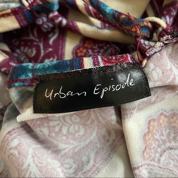 Striped Maroon Tank Top Tie at Back Medium - Picture 7 of 9